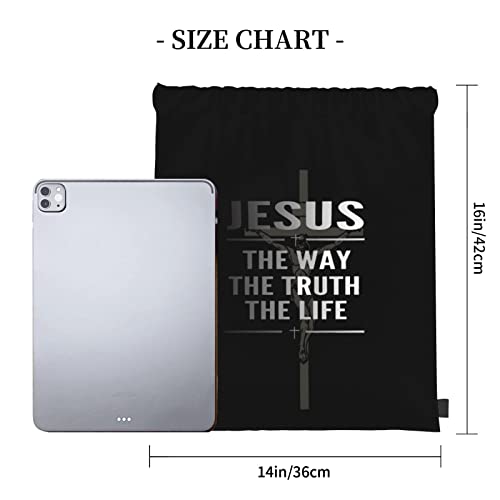 Cross Drawstring Backpack Lightweight Jesus Bag Christian Drawstring Sackpack Travel Bag4