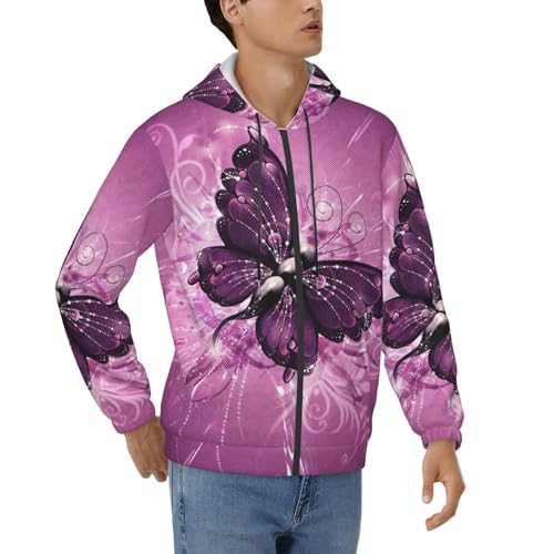 Sweat à capuche manches longues homme Butterfly1 avec cordon ajustable décontracté