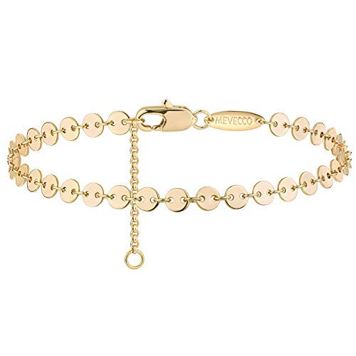 Image of MEVECCO Bracelet for Women 14K Gold Plated Dainty Chain Simple Jewelry Cute Handmade Minimalist for Her