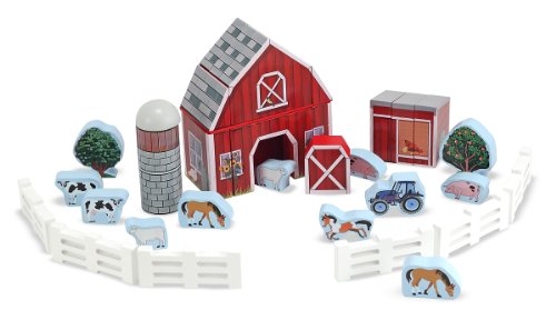 Melissa & Doug Farm Blocks 36-piece Play Set
