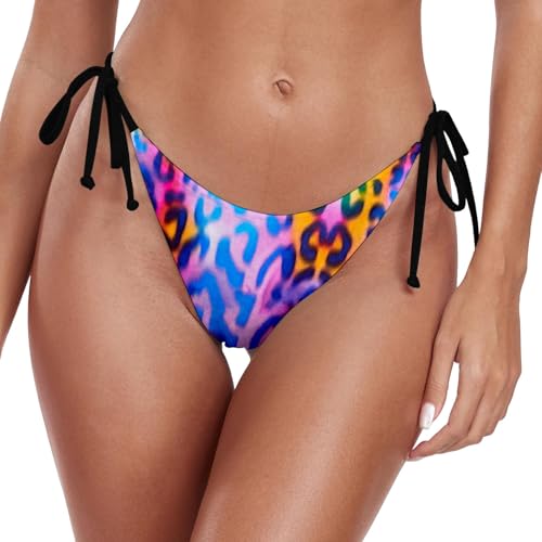 KBOPLEMQ Traje de baño para mujer Bikini clásico brasileño tanga con cordón lateral de corte alto retro bikini sexy playa shorts y tanga transpirable traje de playa para verano traje de playa hawaiano