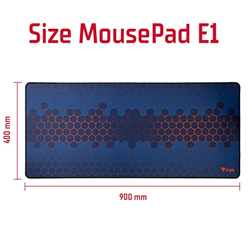 Titolo: E1 Tappetino per Mouse Gaming, XXL, 900x400x3mm, Massima Precisione, Lavabile, Antiscivolo, Antiabrasione, Materiali Premium - Nero Rosso - Mousepad - Immagine 1