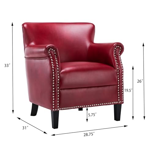 Sillón Plegable Cuero Gel Rojo miniatura 3