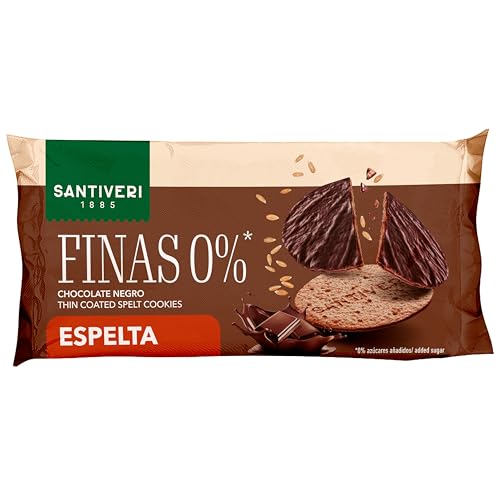 SANTIVERI - Galletas Finas 0% Espelta y Chocolate Negro