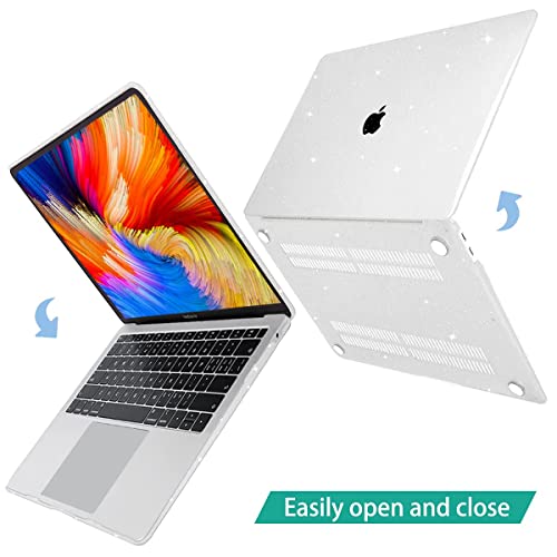 Image of ZORBES Cover for 13.3 Inch MacBook Air M1 A2337 A2179 A1932 Laptop Hard Shell Case Cover for Apple Mac Book Air 13 Inch Case 2020 2019 2018 Keyboard & Screen Protector Dust Plug Clear Glitter Crystal