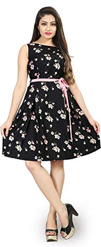 Buy New Ethnic Western Dresses For Womens And Girls One Pieces Black Flower Printed Size M At Amazon In