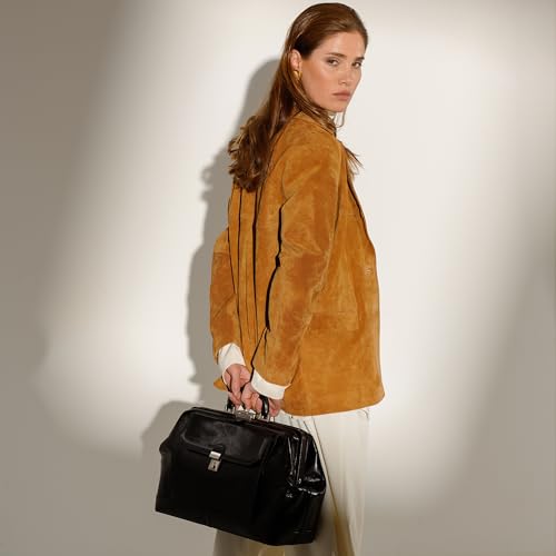 Image of Time Resistance Leather Doctor Bag - Top Handle Bag - Medical Briefcase - Gladstone Handbag