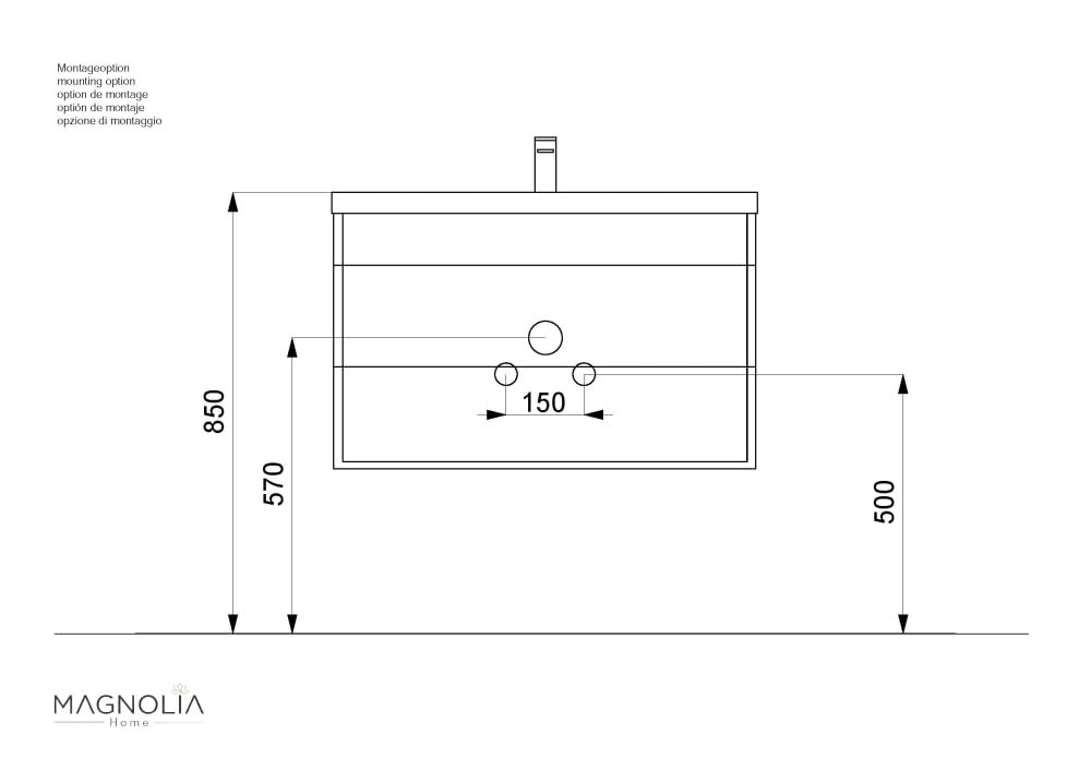 Badmöbel Bella 80 mit runder Front SoftClose lackiert weiss matt
