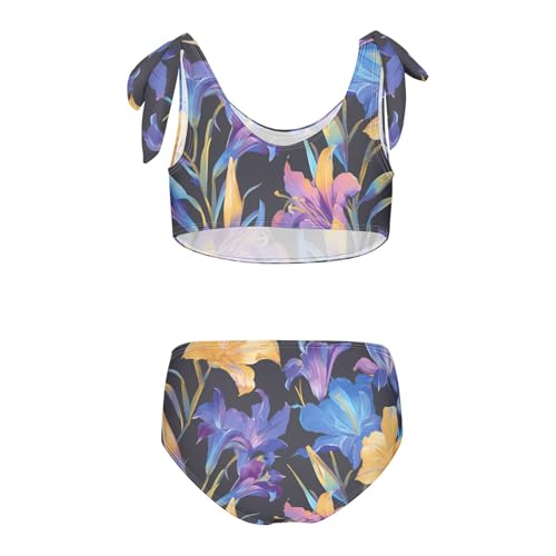 KLL Mardi Gra with French Lily Girl 2 Piece Bikini Set Beach Bathing Suit Swimming Suits Adjustable Shoulder Strap2