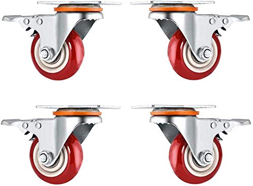 Roulettes pivotantes industrielles 75mm lot de 4 roues de meubles avec frein 300kg
