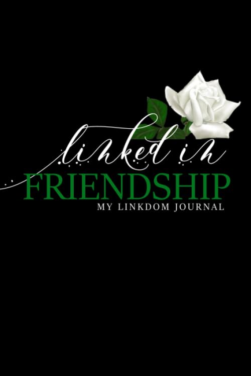 Linked in Friendship: Pretty Black Journal with White Roses Inspired by The Links, Inc | Sister Link Gifts for Induction, New Officer Installation | .