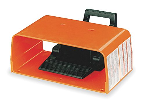 Linemaster 592-EX Explosion Proof Foot Switch, Electrical, Single Pedal, Momentary, Full Aluminum Guard, Orange
