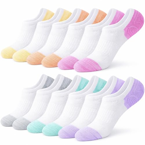 Horuru No Show Socks Womens for Canvas Sneakers,Invisible Athletic Low Cut Ankle Socks for Running Gym 6 Pairs