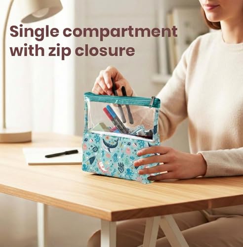 Image of Medicine Kit | Multipurpose All-in-One Compact, Durable, Lightweight, Waterproof, Bag | Travel Friendly Pouch | Ideal for Stationary, Diaper, Medicines (Sea & Ocean Print)