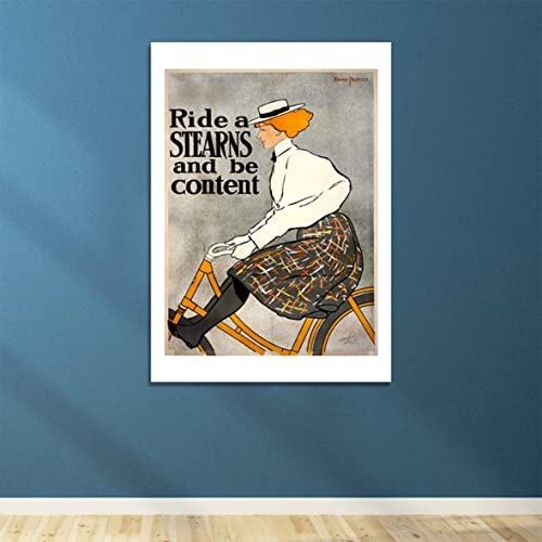 Affiche vélo Stearns pour salon rétro | Poster vintage encadré - 4