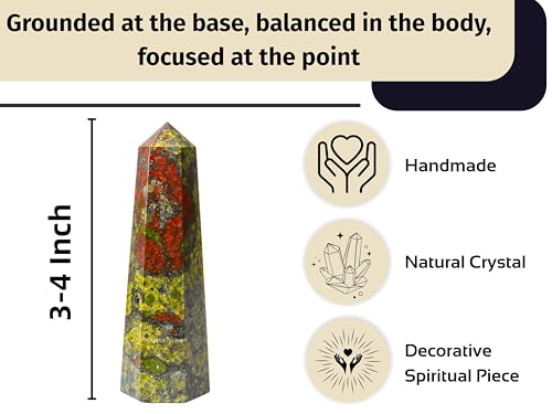 Image of Crystal Heaven Certified Dragon Bloodstone Crystal Tower Obelisk Point For Chakra, Healing And Balancing - Aaa Grade Original Certified Gemstone Agate For Reiki Meditation Yoga Spiritual (3-4 Inches)
