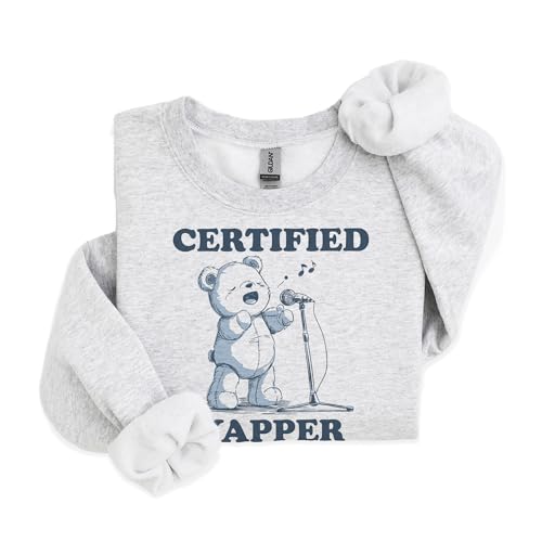 Certified Yapper Sweatshirt - Funny Trendy Bear Meme Shirt - Sarcastic Extrovert Pullover - Unisex Graphic Crewneck Sweatshirt Sand3