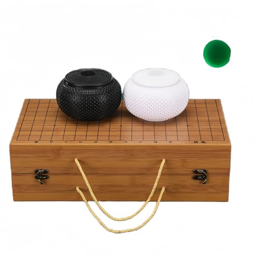 WXQ囲碁セット 囲碁 碁盤セット 携帯便利 新生竹折り畳み式碁盤盤 知育玩具 携帯便利 折り畳み式碁盤盤中級者に最適 囲碁教室 囲碁部 などに便利囲碁セッ (B,新しいクラウドチェスの駒)