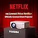 【Netflix-Officially-Licensed】PANSEBA Smart Mini Projector with 1080P HD, 5G WiFi & 2 Way Bluetooth, Portable Outdoor Movie Projector for Phone/Laptop/Games