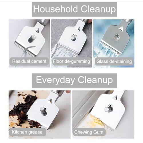 Edelstahl Ceranfeldschaber, Hochwertiger Kochfeldschaber inkl. 15 Ersatzklingen,Glasschaber,Vignettenschaber,Ceranfeld Kratzer Entfernen für Reinigung Von Backofen, Induktionskochfeld, Herd