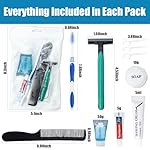 10 Pack Travel Hygiene Kits, 8-in-1 Personal Toiletry Kit -Toothbrush, Toothpaste, Comb, Flossers, Shampoo, Soap, Razor & Shaving Cream, Individually Packed for Travel, Guest Rooms,Vacation Rentals - Image 3