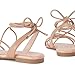 PARTY Women's Strappy Sandals Gladiator Lace Up Flats Summer Wrap Open Toe Tie Up Shoes, Nude, 6B