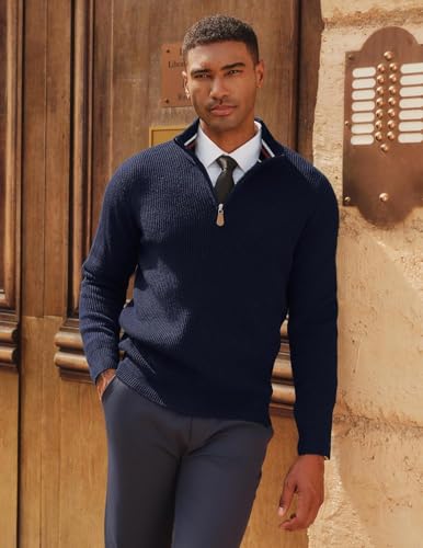 Image of NORTHWIND Men High Neck Zipper Full Sleeve Cotton Knitted Winter Sweater for Man Pullover Sweater Sweaters for Men Winter