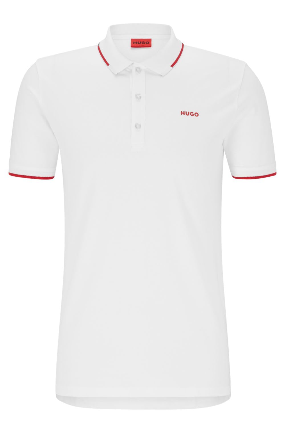 Hugo Boss Men's White100 Hugo Dinoso222 Polo Shirt, S