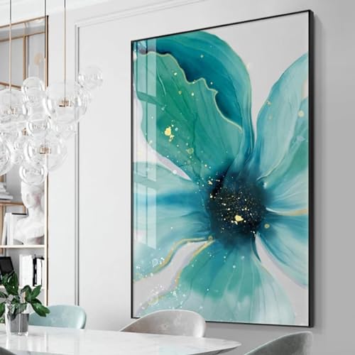 Art mural abstrait de feuilles pour salon moderne et décoration de luxe