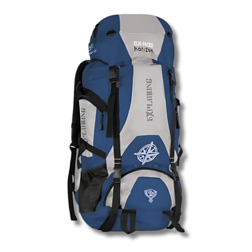 Mochila 70 Litros Para Camping E Trekking Acampamento Trilha Espaçosa Impermeável Resistente Clio Style Azul