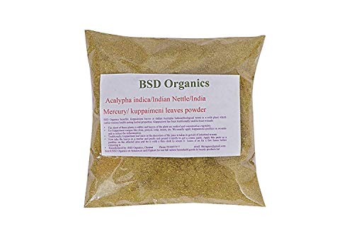 BSD ORGANICS Leaves Powder of Acalypha indica/Indian Nettle/Indian Mercury/Indian Copperleaf/kuppaimeni (50 Gram / 1.7 Ounce)