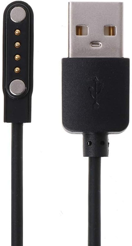 Z X CREATIVE Universal Usb Cable, Watch Charger Firebolt Invincible Magnetic 4 Pin, Watch Charger, 4Mm Adapter Length 45 Cm For Smart Watch (Charge Only), Black