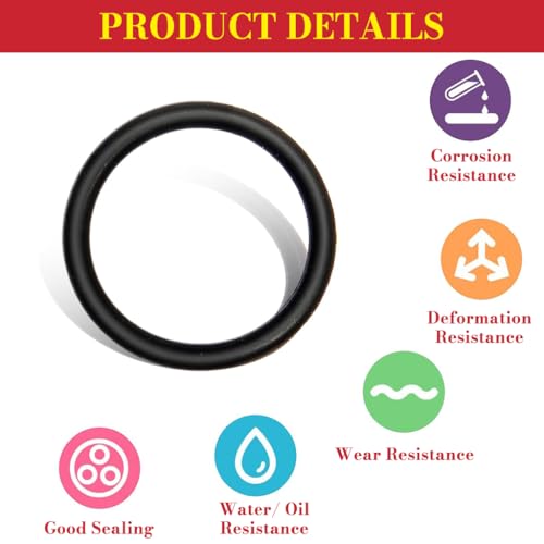 Image of Serplex 225 PCS O-Ring Assortment Kit Set, Premium Rubber Gasket AC System Seal Kits, Universal Gasket Washer for Car, Professional Plumbing, Faucet, Mechanic, Repairs, Air or Gas Connections-Black
