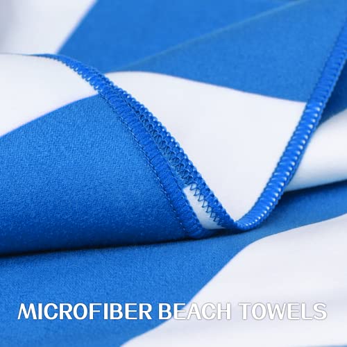 Your Choice Microfiber Beach Towels Set, Sand Free Beach Towels, Beach Towels For Adults Quick Dry Travel Towel - Set Of 4 Pack - Light Blue, Green, Rose Red, Gray - 67X35 Inch #TOP7