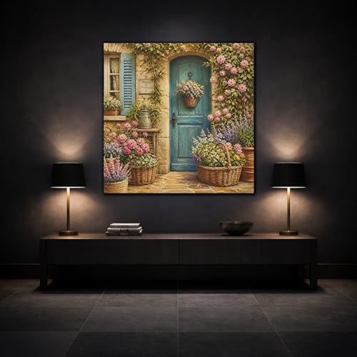 Toile florale bleue Nature Flowered Door pour évader l'esprit - 3