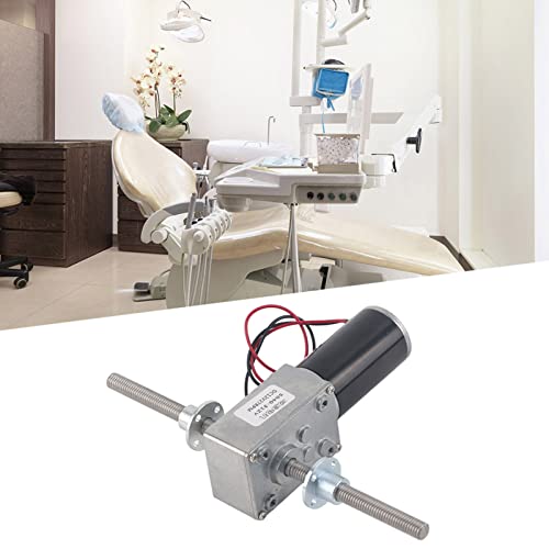 12V Getriebemotor mit Drehmoment, M8 Doppelwellen 1280 Motor Schnecken Getriebemotor Koaxial Untersetzungsmotor für rechte und linke Welle mit Flansch(Reduction Ratio 290)