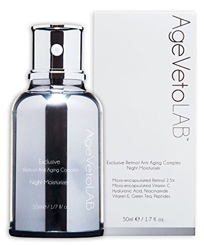 Retinol Cream, Facial Night Moisturizer, Encapsulated Complex with Hyaluronic Acid Vitamin C. E. B3 Niacinamide. Peptides. 2 x 1.7 fl Oz