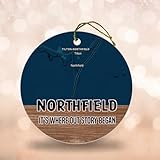 Northfield NH Christmas Ornaments City Map - It's Where Our Story Began Keepsakes Vintage Custom City Map Northfield New Hampshire Ornament MDF 3" White