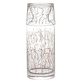 MEHRFACHE VERWENDUNG: Die Wasserkaraffe und das Glasset am Bett werden bevorzugt für Ihren Nachttisch, Ihr Schlafzimmer, Ihre Küche, Ihren Buffettisch und Ihre Bar verwendet. Neben der Verwendung als Nachtkaraffe oder Mundspülkaraffe für das Badezimmer können Sie es auch zum Servieren von Eistee oder erfrischendem Saft beim Essen mit unserem Krug mit Deckel verwenden.