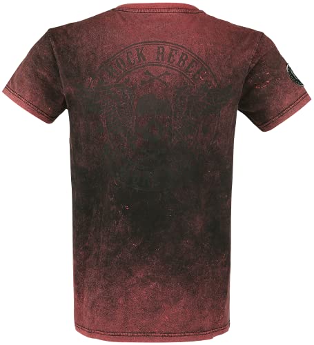 Rock Rebel by EMP Uomo T-Shirt Rossa Vintage con