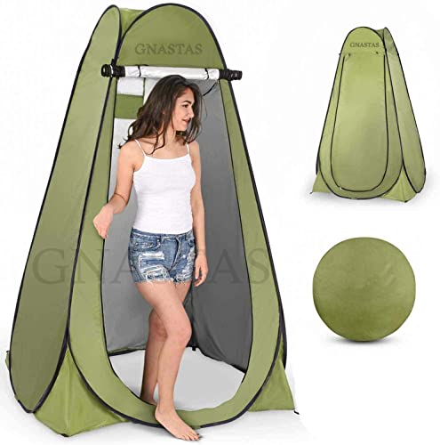GNASTAS Polyethylene Privacy Outdoor Pop Up Dressing Changing Foldable Shower Camp Toilet Changing Room, Rain Shelter 1 Person Tent for Camping and Beach (Green)