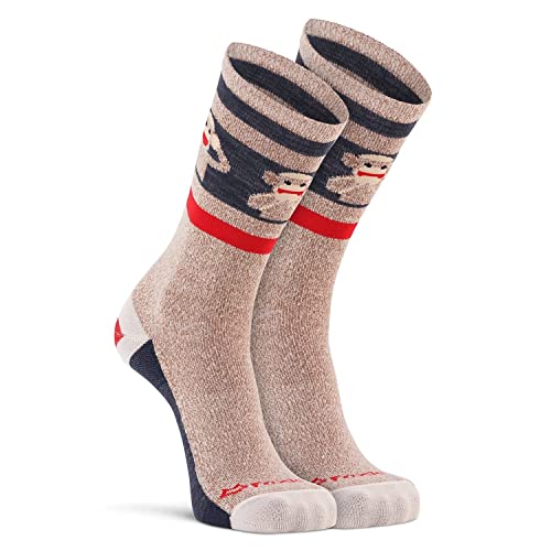 Fox River Women's Red Heel Monkey Friends Merino Wool Crew Socks