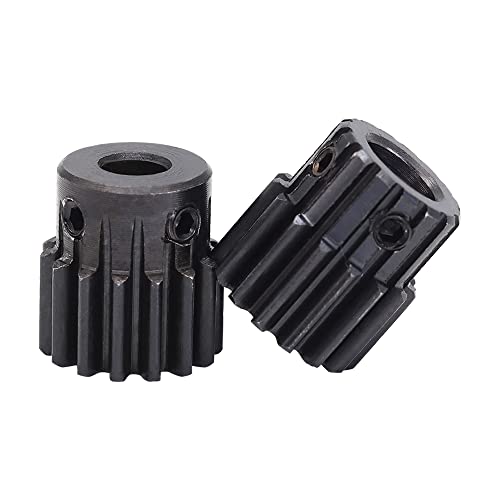 1M-15T/16T SC45# Carbon Steel Material Motor Gear Hole Size 4/5/6/6.35/7/8mm Transmission Accessories(6.35 mm,15 Teeth)