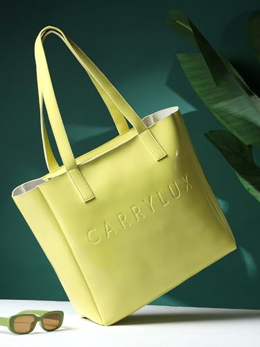 Image of Carrylux ShinyAura Women's Tote Bag, Large Glossy Handbag, Shoulder Bag for Office & Casual Use