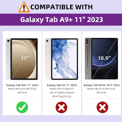 Image of MoKo Case for Samsung Galaxy Tab A9 Plus 11 Inch 2023, Purple Violet | PU Leather Case for Samsung Tablet with Hand Strap and a Front Pocket, Auto Wake /Sleep, 2 Angles, Magnetic Stand Cover