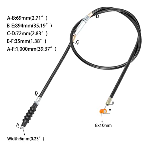 Yoxufa 38.98 Inch Clutch Cable Adjustable For 50Cc 70Cc 90Cc 110Cc 125Cc 250Cc Ssr Sdg Taotao Db17 Db27 Apollo Rfz Db007 Coolster Baja X-Pro X-Motos Thumpstar Lifan Kayo Loncin Pit Dirt Bike Atv Quad #TOP3