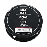 Il filo Kanthal A1 di UD è disponibile nello spessore di 0,35 mm (27 ga) e 0,4 mm (26 ga)