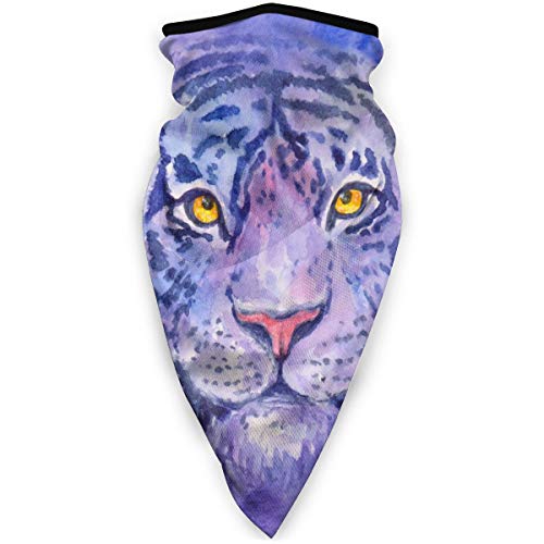 Loveful Personalized Watercolor Purple Tiger Cool Animal Half Face Mask Balaclava Women Men