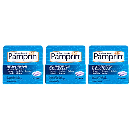 Pamprin Maximum Strength Multi-Symptom Menstrual Relief Tablets, 40-Count Boxes (Pack Of 3) #TOP27