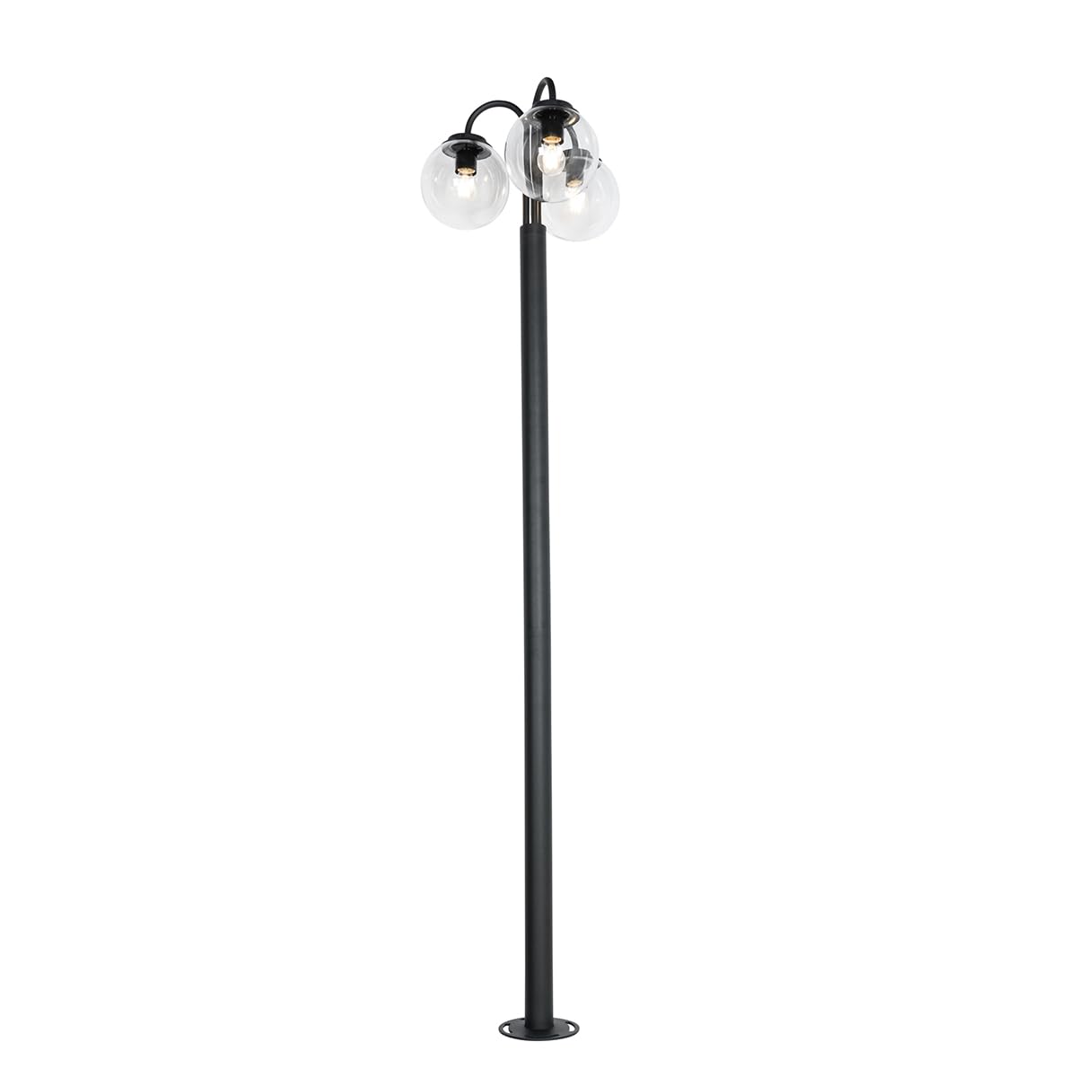 QAZQA sfera - Palo da giardino Moderno - 3 luce - L 58.5 cm - Nero - Moderno - Illuminazione esterna